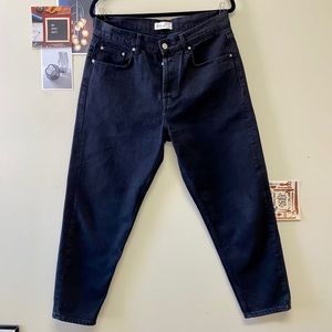 ZARA Mens Black Washed  Carrot Fit Jeans NWOT